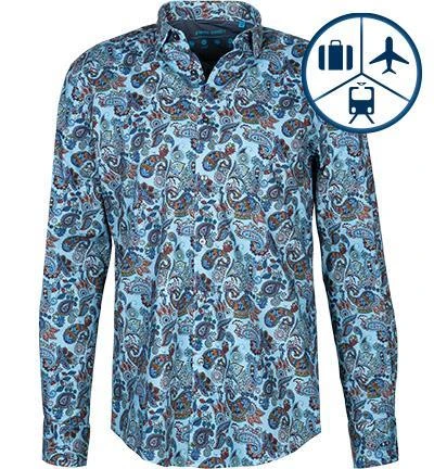 Pierre Cardin Hemd 05891/000/27733/9051 Modern Fit, Baumwolle, Blau gemustert, Blau 2 Pierre Cardin Hemd 05891/000/27733/9051 Modern Fit, Baumwolle, Blau gemustert, Blau – Bild 2