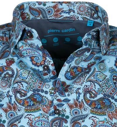 Pierre Cardin Hemd 05891/000/27733/9051 Modern Fit, Baumwolle, Blau gemustert, Blau 3 Pierre Cardin Hemd 05891/000/27733/9051 Modern Fit, Baumwolle, Blau gemustert, Blau – Bild 3