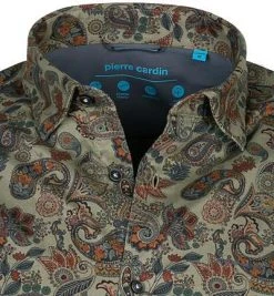 Pierre Cardin Hemd 05891/000/27733/9064 Modern Fit, Baumwolle, Khaki gemustert, Khaki -hemdenverkauf 372329 norm2