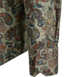 Pierre Cardin Hemd 05891/000/27733/9064 Modern Fit, Baumwolle, Khaki gemustert, Khaki -hemdenverkauf 372329 norm3