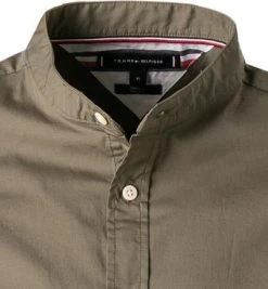 Tommy Hilfiger Hemd MW0MW10923/M04 Kurzarmhemd, Slim Fit, Baumwolle, Dunkelolive -hemdenverkauf 372377 norm2