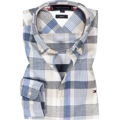 Tommy Hilfiger Hemd MW0MW19044/0LZ Slim Fit, Baumwolle, Grau-blau kariert, Grau-blau