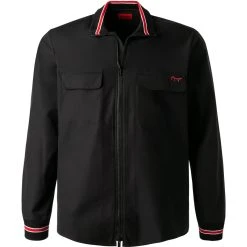 HUGO Overshirt Ebio 50459600/001 Baumwolle, Schwarz