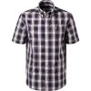 Fred Perry Hemd M1674/143 Kurzarmhemd, Baumwolle, Navy-bordeaux kariert, Navy-bordeaux