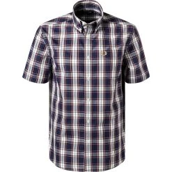 Fred Perry Hemd M1674/143 Kurzarmhemd, Baumwolle, Navy-bordeaux kariert, Navy-bordeaux