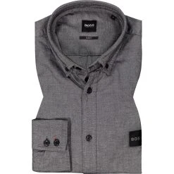 BOSS Hemd Mabsoot 50462815/001 Slim Fit, Baumwolle, Schwarz meliert, Schwarz