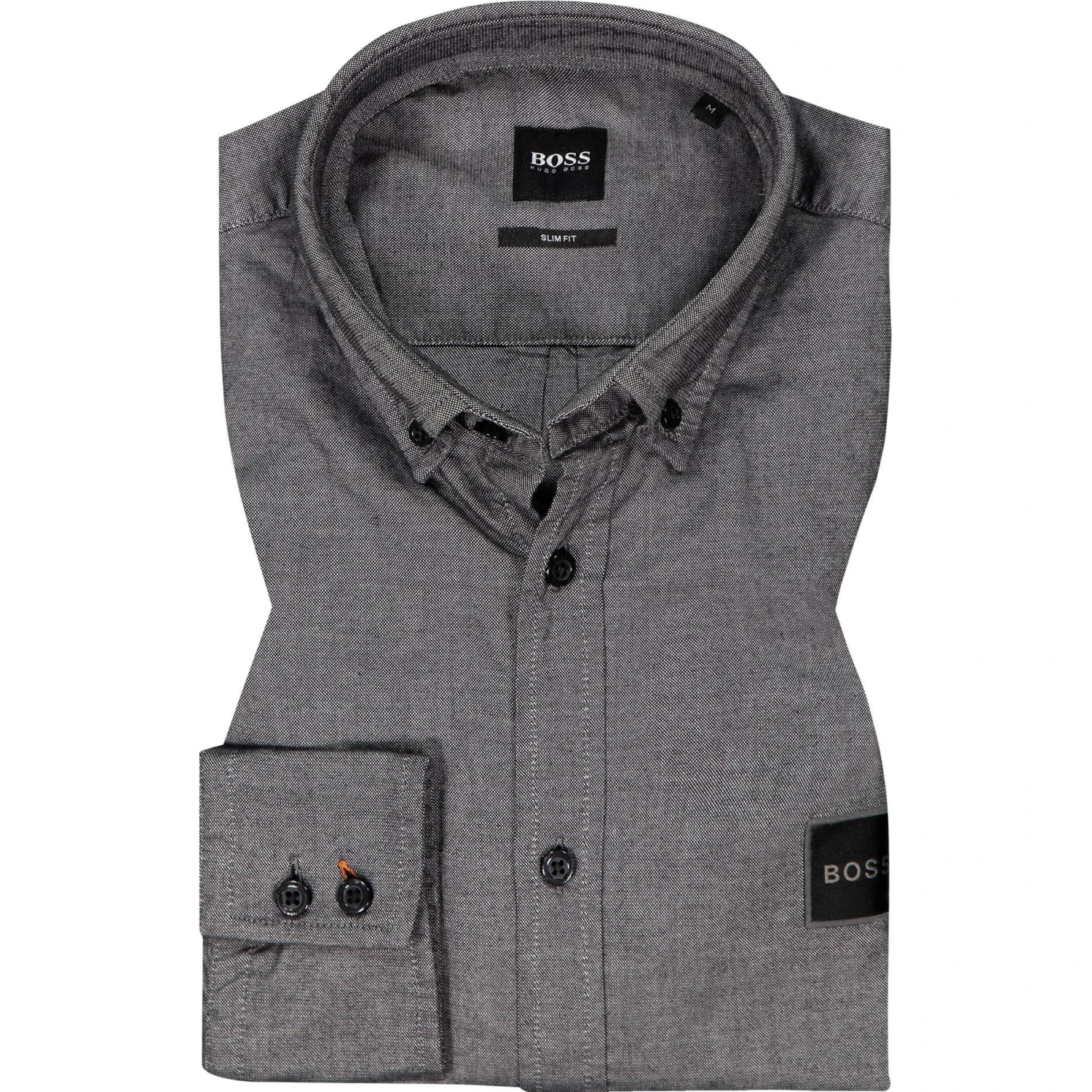 BOSS Hemd Mabsoot 50462815/001 Slim Fit, Baumwolle, Schwarz meliert, Schwarz 1 BOSS Hemd Mabsoot 50462815/001 Slim Fit, Baumwolle, Schwarz meliert, Schwarz