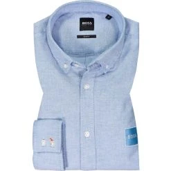 BOSS Hemd Mabsoot 50462815/460 Slim Fit, Baumwolle, Hellblau meliert, Hellblau