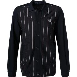 Fred Perry Overshirt J1553/608 Mikrofaser, Navy gestreift, Navy