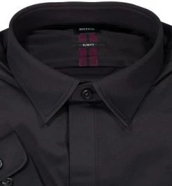 BOSS Hemd Rick 50465323/001 Slim Fit, Mikrofaser-Stretch, Schwarz -hemdenverkauf 373048 norm2