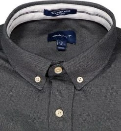 Gant Hemd 3002560/5 Regular Fit, Piqué, Schwarz meliert, Schwarz -hemdenverkauf 373101 norm2