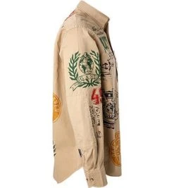 Gant Hemd 3011894/248 Baumwolle Print am Rücken, Dunkelkhaki -hemdenverkauf 373104 norm4