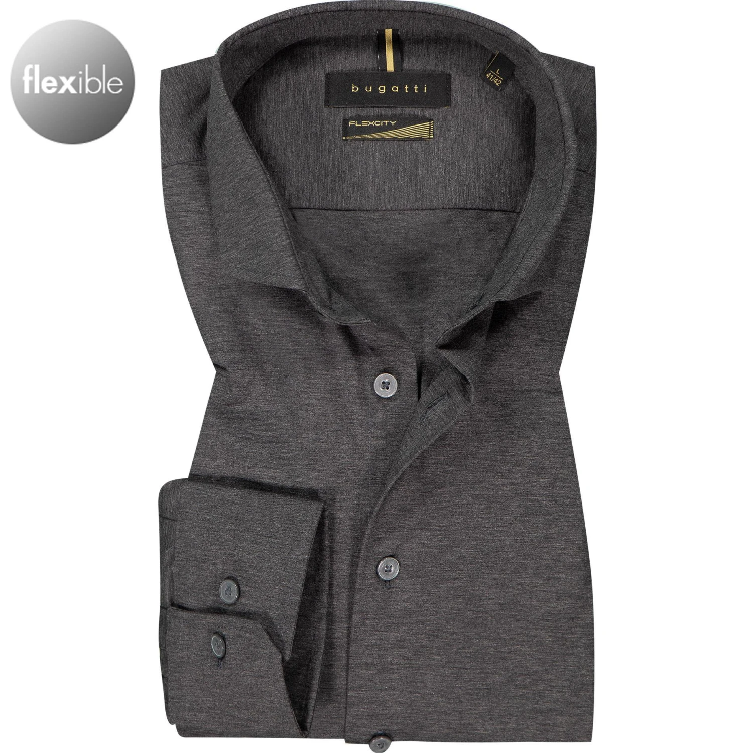 bugatti Hemd 9980/88600/270 Jersey, Dunkelgrau meliert, Dunkelgrau 1 bugatti Hemd 9980/88600/270 Jersey, Dunkelgrau meliert, Dunkelgrau
