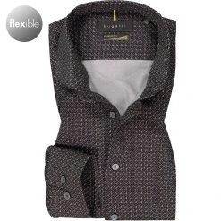 bugatti Hemd 9980/88601/290 Jersey, Schwarz gemustert, Schwarz-gelb