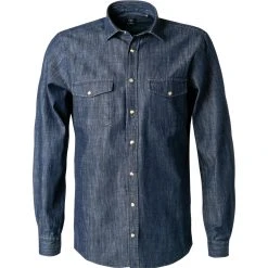 Strellson Jeanshemd Callen 30028365/401 Casual Fit, Baumwolle, Dunkelblau meliert, Dunkelblau