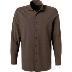 OLYMP Luxor Modern Fit 1210/84/28 Hemd, Jersey geruchshemmend, Braun meliert, Braun