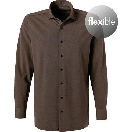 OLYMP Luxor Modern Fit 1210/84/28 Hemd, Jersey geruchshemmend, Braun meliert, Braun 2 OLYMP Luxor Modern Fit 1210/84/28 Hemd, Jersey geruchshemmend, Braun meliert, Braun – Bild 2