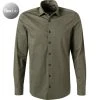 OLYMP No. Six Super Slim 2503/74/47 Hemd, Super Slim Fit, Jersey geruchshemmend, Olivgrün meliert, Oliv