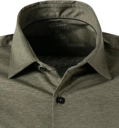 OLYMP No. Six Super Slim 2503/74/47 Hemd, Super Slim Fit, Jersey geruchshemmend, Olivgrün meliert, Oliv 3 OLYMP No. Six Super Slim 2503/74/47 Hemd, Super Slim Fit, Jersey geruchshemmend, Olivgrün meliert, Oliv – Bild 3