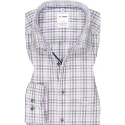 OLYMP Luxor Comfort Fit 1074/84/94 Hemd, Baumwolle, Violett-blau kariert, Violett