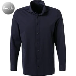OLYMP Luxor Modern Fit 1210/84/18 Hemd, Jersey geruchshemmend, Marineblau, Marine