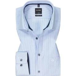 OLYMP Luxor Modern Fit 69EL 1260/89/11 Hemd, Baumwolle, Extra langer Arm, Bleu-weiß gestreift, Bleu