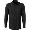 OLYMP No. Six Super Slim 2516/84/68 Hemd, Super Slim Fit, Jersey geruchshemmend, Schwarz gemustert, Schwarz