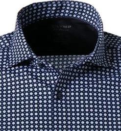 OLYMP Level Five Body Fit 2018/84/18 Hemd, Jersey geruchshemmend, Marine gemustert, Marine -hemdenverkauf 373748 norm2