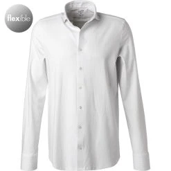 OLYMP Level Five Body Fit 2020/84/00 Hemd, Jersey, Weiß-blau gemustert, Weiß