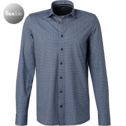 OLYMP Luxor Modern Fit 1234/84/18 Hemd, Jersey, Marine gemustert, Marine