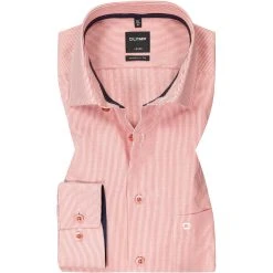 OLYMP Luxor Modern Fit 1260/84/36 Hemd, Baumwolle, Rot-weiß gestreift, Sienna