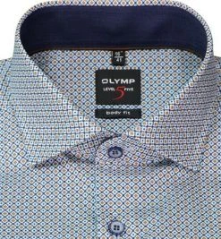 OLYMP Level Five Body Fit 69EL 2098/89/28 Hemd, Baumwolle, Extra langer Arm, Blau-braun gemustert, Braun -hemdenverkauf 373778 norm2