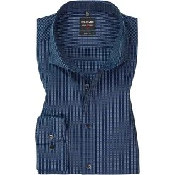 OLYMP Level Five Body Fit 69EL 2084/89/18 Hemd, Baumwolle, Extra langer Arm, Marine gemustert, Marine