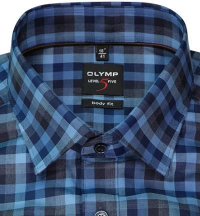 OLYMP Level Five Body Fit 2088/84/11 Hemd, Baumwolle, Blau kariert , Bleu 3 OLYMP Level Five Body Fit 2088/84/11 Hemd, Baumwolle, Blau kariert , Bleu – Bild 3