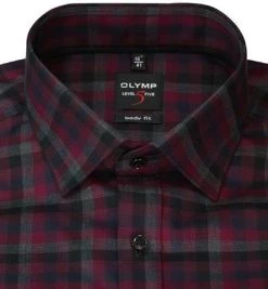 OLYMP Level Five Body Fit 2088/84/86 Hemd, Baumwolle, Blau kariert , Granat -hemdenverkauf 373782 norm2