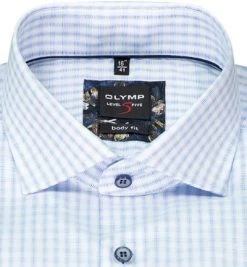 OLYMP Level Five Body Fit 2090/84/11 Hemd, Baumwolle, Bleu kariert, Bleu -hemdenverkauf 373789 norm2