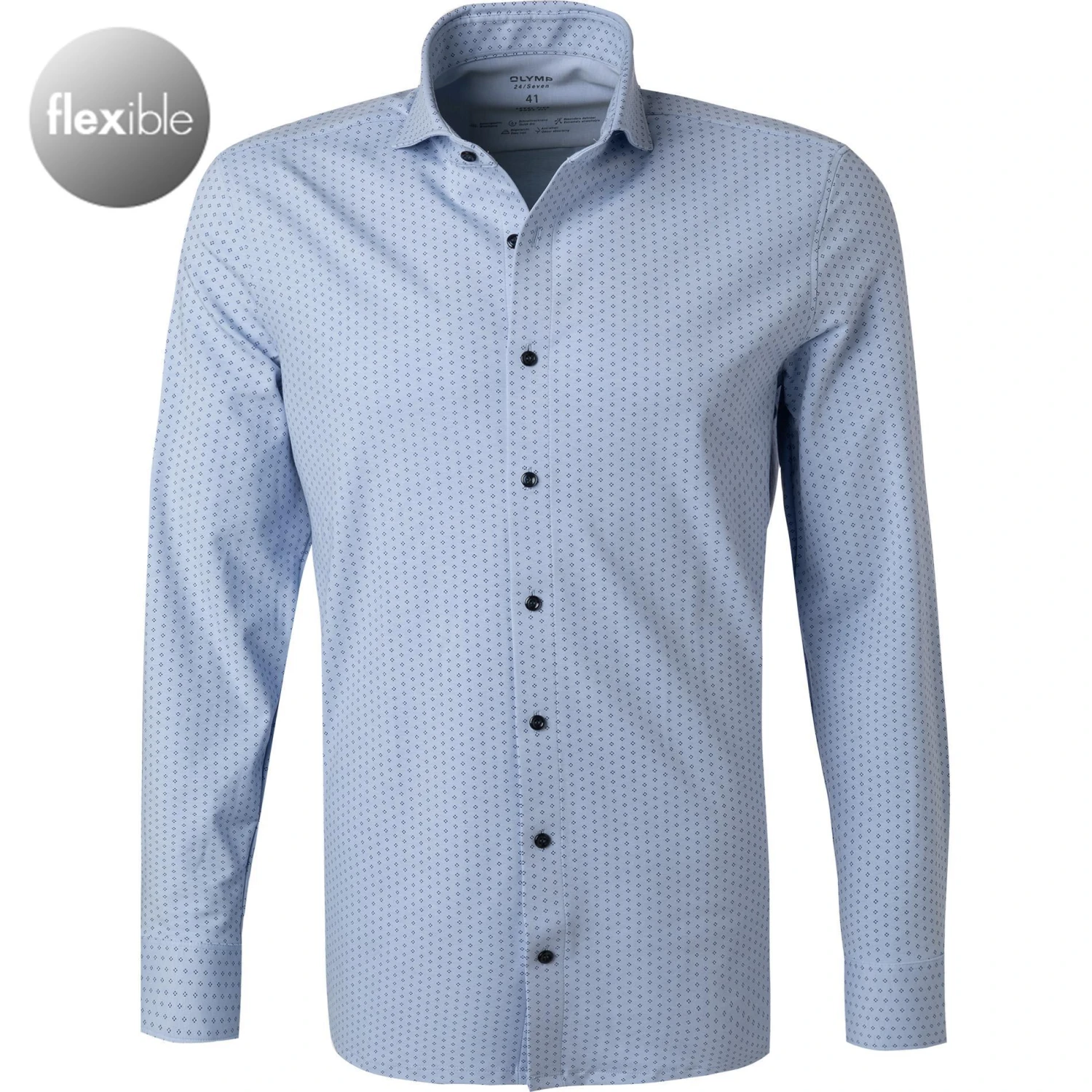 OLYMP Level Five Body Fit 69EL 2020/89/11 Hemd, Jersey geruchshemmend, Extra langer Arm, Bleu gemustert, Bleu 1 OLYMP Level Five Body Fit 69EL 2020/89/11 Hemd, Jersey geruchshemmend, Extra langer Arm, Bleu gemustert, Bleu
