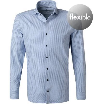 OLYMP Level Five Body Fit 69EL 2020/89/11 Hemd, Jersey geruchshemmend, Extra langer Arm, Bleu gemustert, Bleu 2 OLYMP Level Five Body Fit 69EL 2020/89/11 Hemd, Jersey geruchshemmend, Extra langer Arm, Bleu gemustert, Bleu – Bild 2