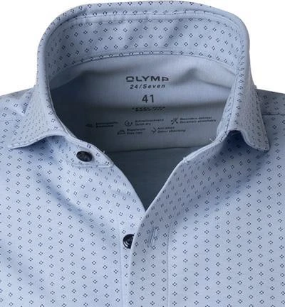 OLYMP Level Five Body Fit 69EL 2020/89/11 Hemd, Jersey geruchshemmend, Extra langer Arm, Bleu gemustert, Bleu 3 OLYMP Level Five Body Fit 69EL 2020/89/11 Hemd, Jersey geruchshemmend, Extra langer Arm, Bleu gemustert, Bleu – Bild 3