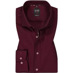 OLYMP Level Five Body Fit 69EL 2108/89/86 Hemd, Baumwolle, Extra langer Arm, Granat , Granat