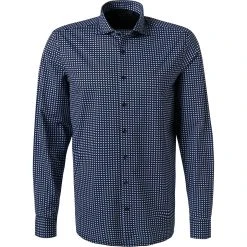 OLYMP Level Five Body Fit 69EL 2018/89/18 Hemd, Jersey geruchshemmend, Extra langer Arm, Marine gemustert, Marine