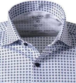 OLYMP Level Five Body Fit 69EL 2018/89/11 Hemd, Jersey geruchshemmend, Extra langer Arm, Weiß-bleu gemustert, Bleu -hemdenverkauf 373806 norm2