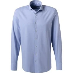 OLYMP Level Five Body Fit 69EL 2006/89/11 Hemd, Jersey geruchshemmend, Extra langer Arm, Bleu meliert, Bleu