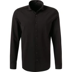 OLYMP Level Five Body Fit 69EL 2006/89/68 Hemd, Jersey geruchshemmend, Extra langer Arm, Schwarz