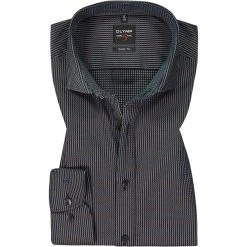 OLYMP Level Five Body Fit 69EL 2084/89/28 Hemd, Baumwolle, Extra langer Arm, Braun-blau gemustert, Braun