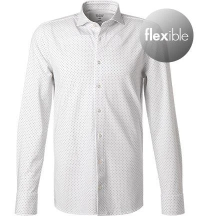 OLYMP Luxor Modern Fit 1224/84/00 Hemd, Jersey geruchshemmend, Weiß-blau gemustert, Weiß 2 OLYMP Luxor Modern Fit 1224/84/00 Hemd, Jersey geruchshemmend, Weiß-blau gemustert, Weiß – Bild 2