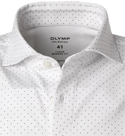 OLYMP Luxor Modern Fit 1224/84/00 Hemd, Jersey geruchshemmend, Weiß-blau gemustert, Weiß 3 OLYMP Luxor Modern Fit 1224/84/00 Hemd, Jersey geruchshemmend, Weiß-blau gemustert, Weiß – Bild 3