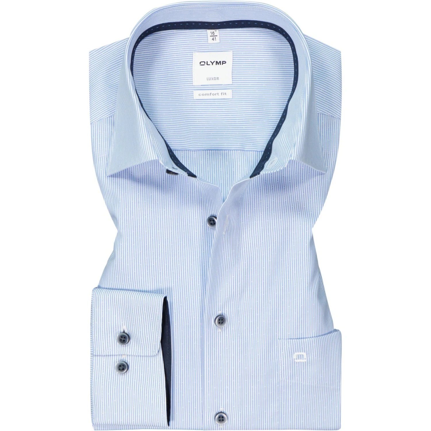 OLYMP Luxor Comfort Fit 1060/84/11 Hemd, Baumwolle, Bleu-weiß gestreift, Bleu 1 OLYMP Luxor Comfort Fit 1060/84/11 Hemd, Baumwolle, Bleu-weiß gestreift, Bleu