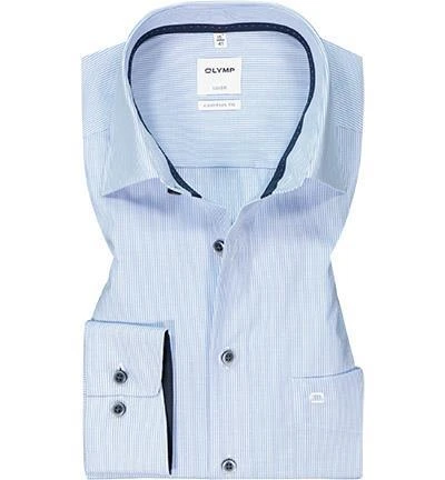 OLYMP Luxor Comfort Fit 1060/84/11 Hemd, Baumwolle, Bleu-weiß gestreift, Bleu 2 OLYMP Luxor Comfort Fit 1060/84/11 Hemd, Baumwolle, Bleu-weiß gestreift, Bleu – Bild 2