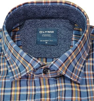 OLYMP Casual Modern Fit 4008/84/15 Hemd, Baumwolle, Blau kariert, Blau 3 OLYMP Casual Modern Fit 4008/84/15 Hemd, Baumwolle, Blau kariert, Blau – Bild 3